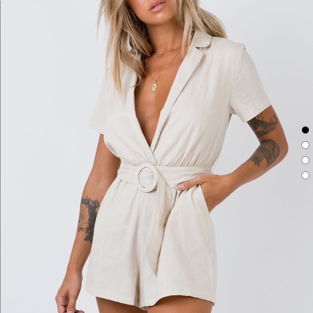 Princess Polly Turin Romper Beige
